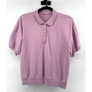 Everlane Organic Cotton Oversized Polo Top Women's Size M Mauve